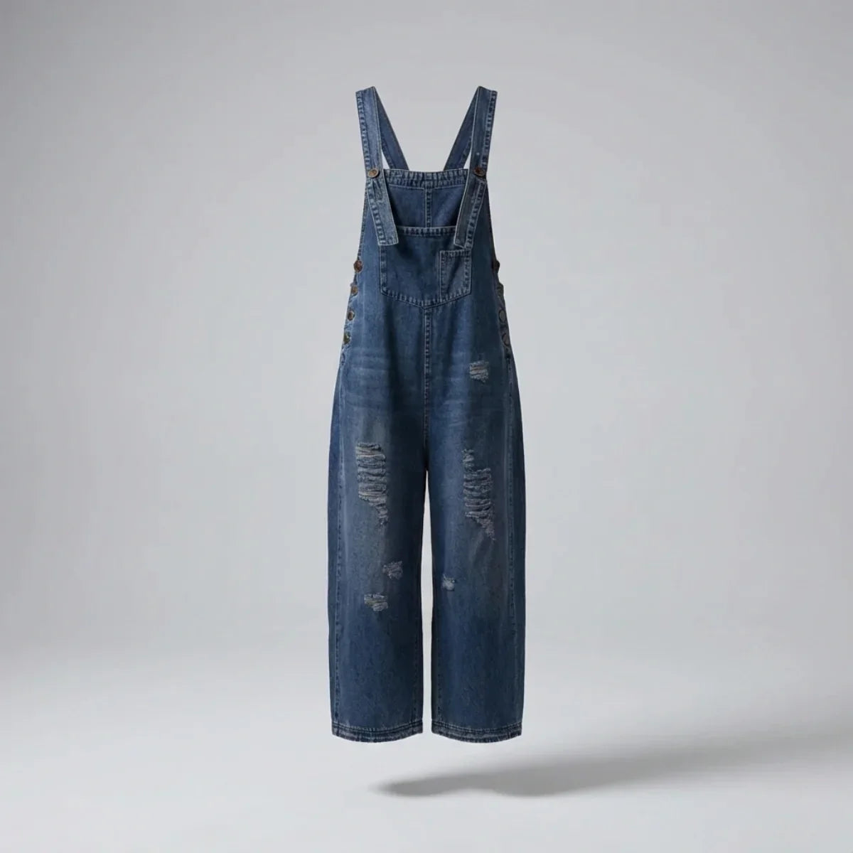 Jetta Salopette en denim décontractée à effet usé