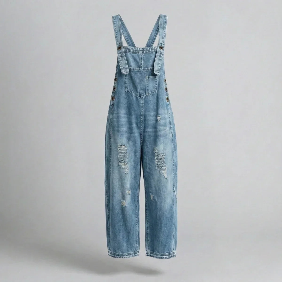 Jetta Salopette en denim décontractée à effet usé