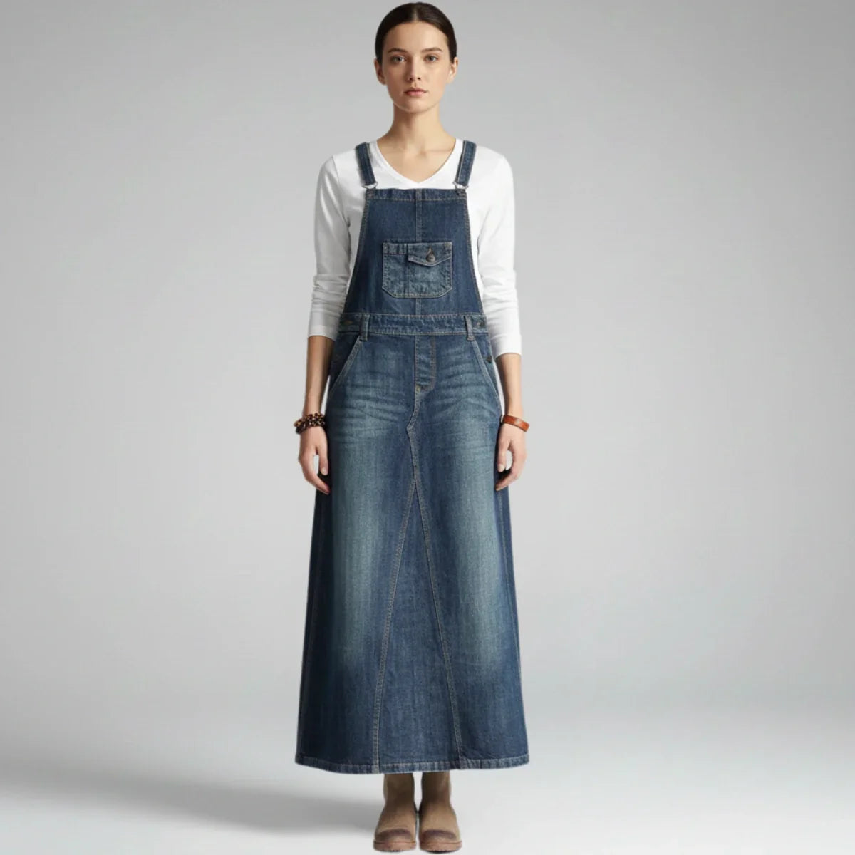 Jetta Robe chasuble en denim Heritage à fente arrière