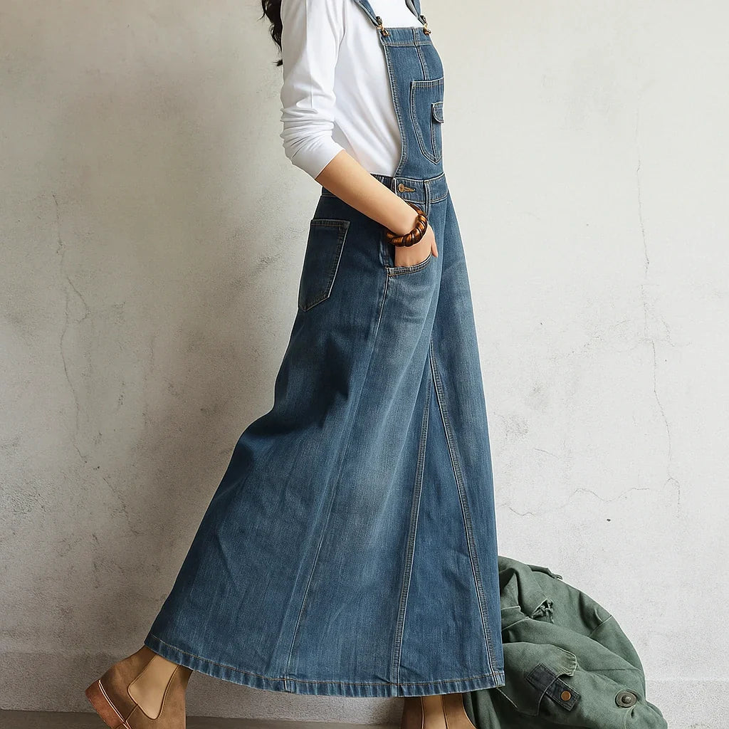 Jetta Robe chasuble en denim Heritage à fente arrière