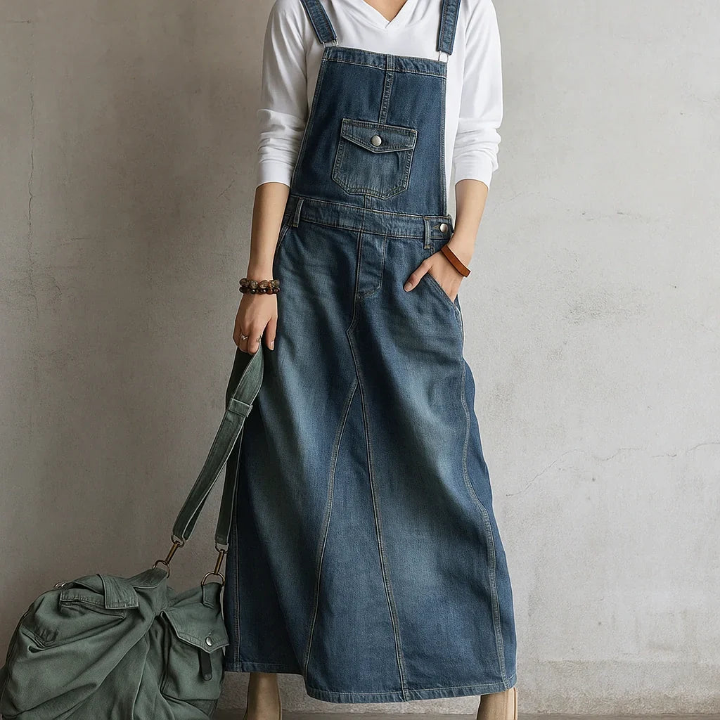 Jetta Robe chasuble en denim Heritage à fente arrière
