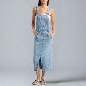 Jetta Robe chasuble en denim à fente avant