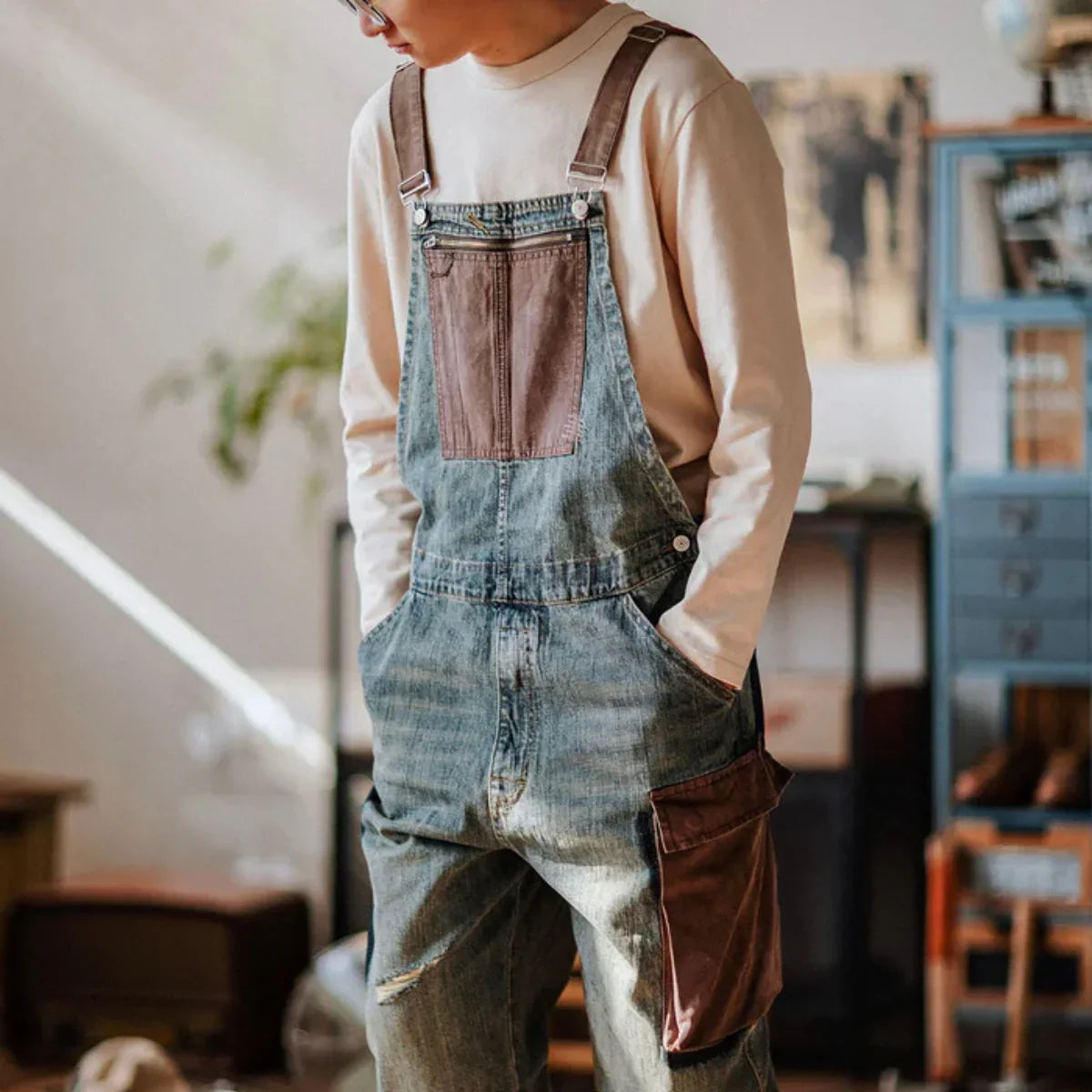 Jetta Salopette en denim à empiècements contrastés