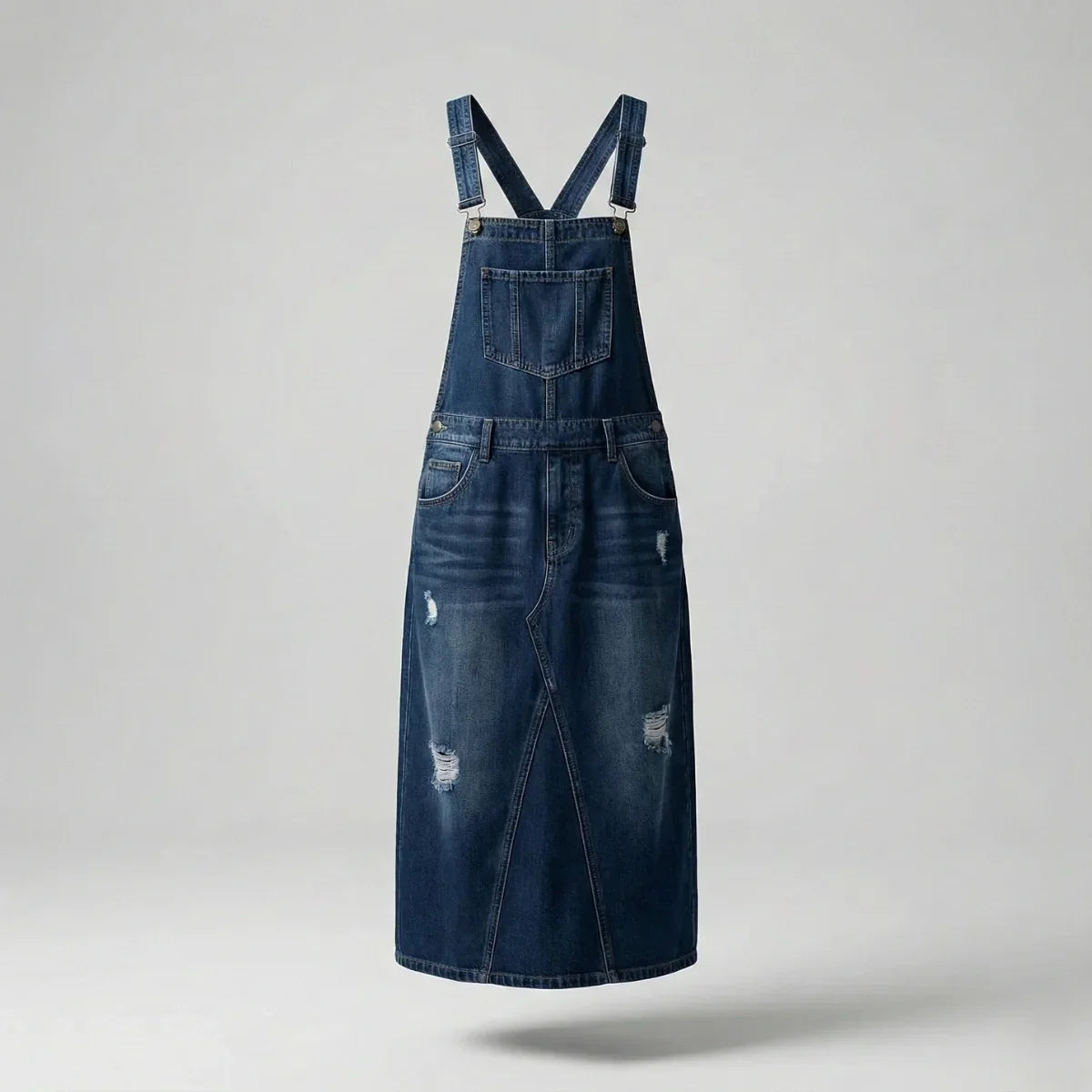 Jetta Robe chasuble en denim délavé avec fente arrière