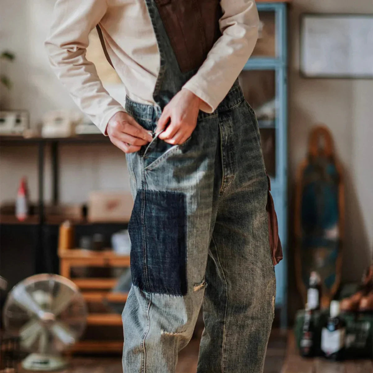 Jetta Salopette en denim à empiècements contrastés