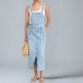 Jetta Robe chasuble en denim à fente avant