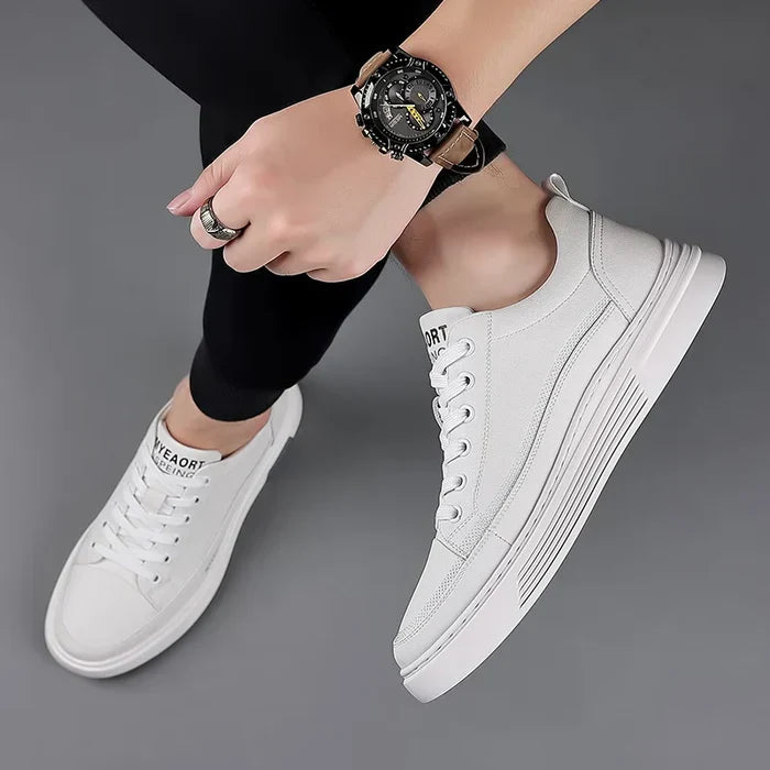 Baskets décontractées en cuir véritable - Sport plat - [ACHETEZ-EN 1, RECEVEZ 2 GRATUITS]
