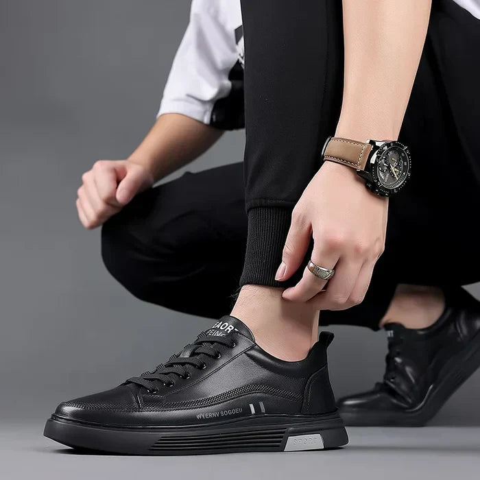Baskets décontractées en cuir véritable - Sport plat - [BLACK FRIDAY] - [ACHETÉZ 1, RECEVÉ 2 GRATUIT]