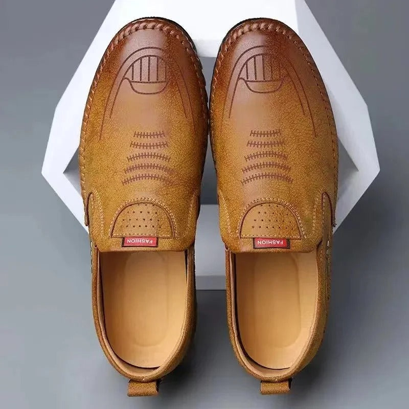 Mocassins à enfiler en cuir pour hommes - [ACHETEZ-EN 1, RECEVEZ 2 GRATUITS]